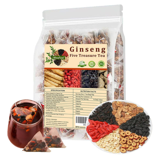 25bags Kidney Tea Formula Ginseng Five Treasure TeaCombination Scented Tea Eight Treasure Tea RedDate Wolfberry Tea Men's Tea Health TeaMulberry Herbal Formula Health Tea Beverage