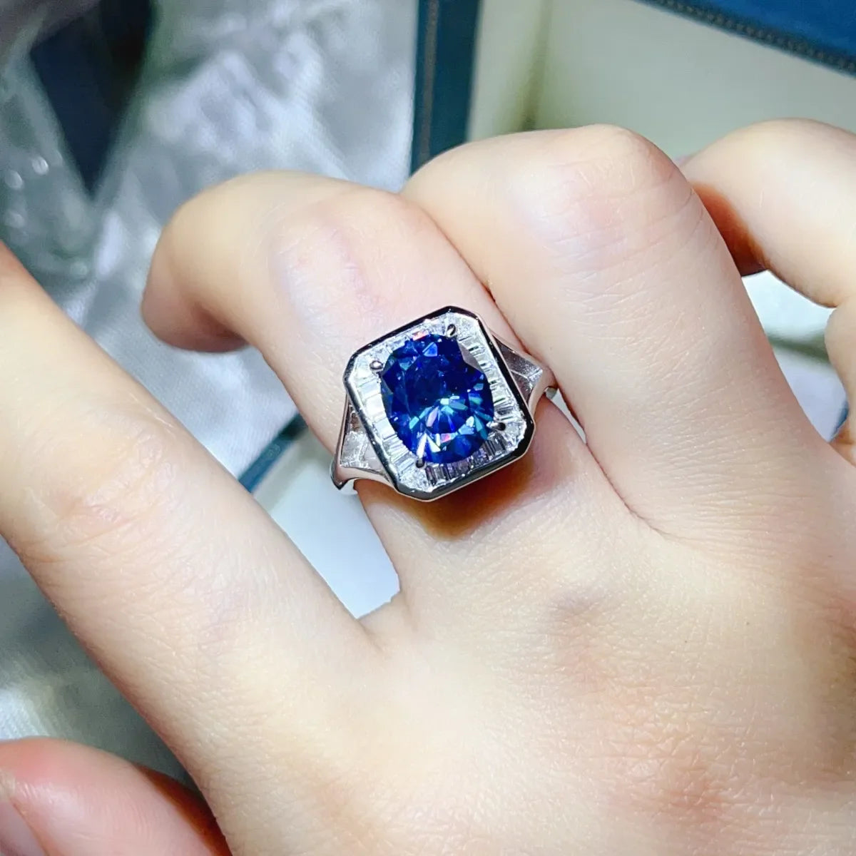 3 Carat Moissanite Square Ring