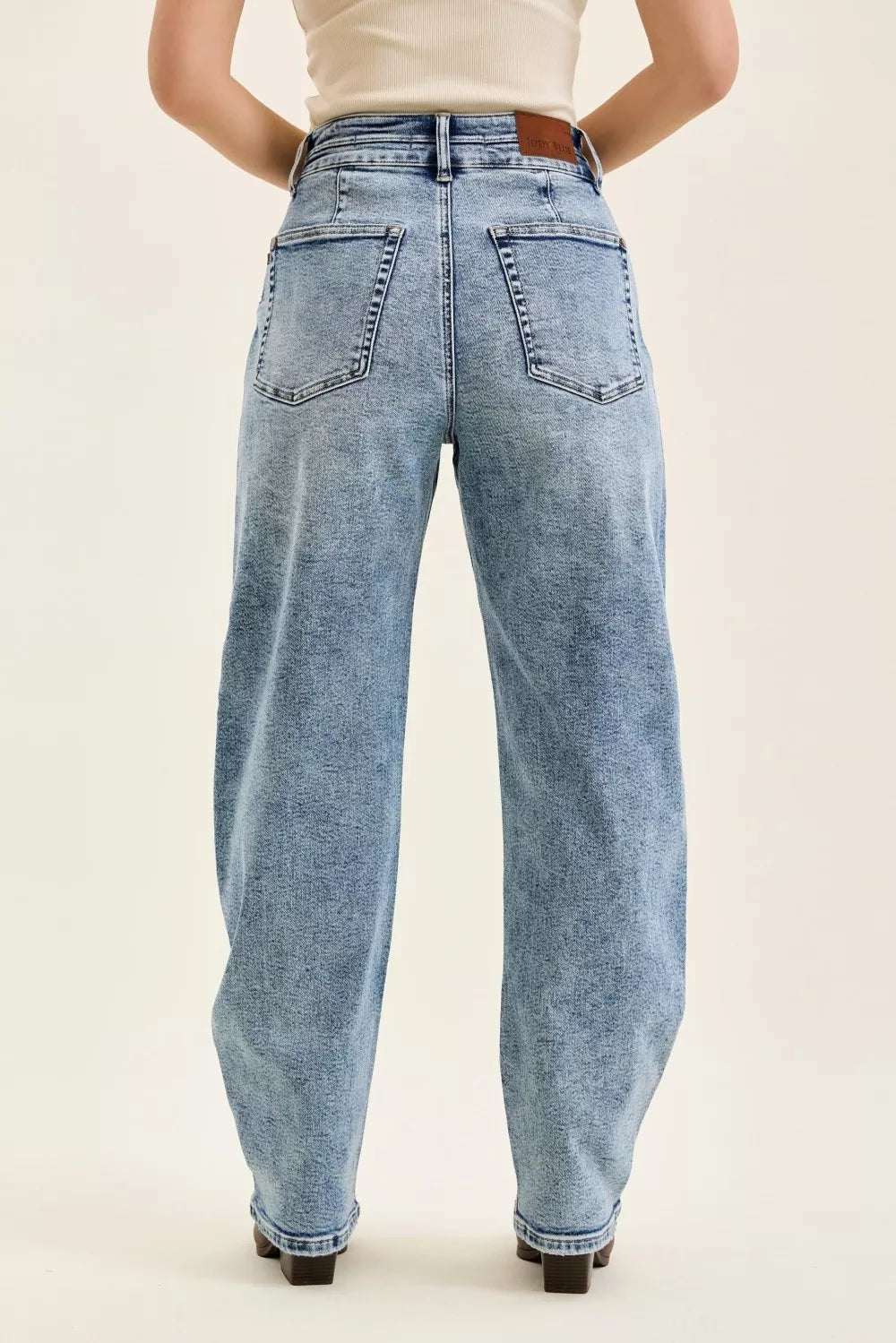 Judy Blue Full Size High Waist Marlow Arc Leg Jeans with Double Waistband Plus Size