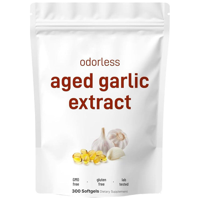 Odorless Aged Garlic Extract Softgels, Non-GMO, Gluten-Free, Lab Tested, 300 Softgels Dietary Supplement
