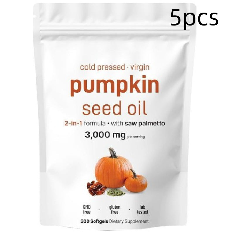 Cold Pressed Virgin Pumpkin Seed Oil with Saw Palmetto 2-in-1 Formula, 3000mg per Serving, 300 Softgels Dietary Supplement