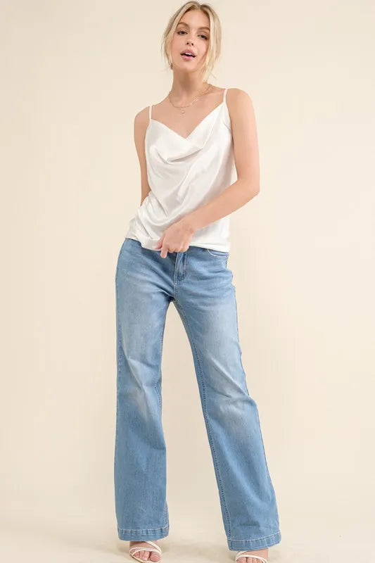 And The Why Satin Cami with Adjustable Strap