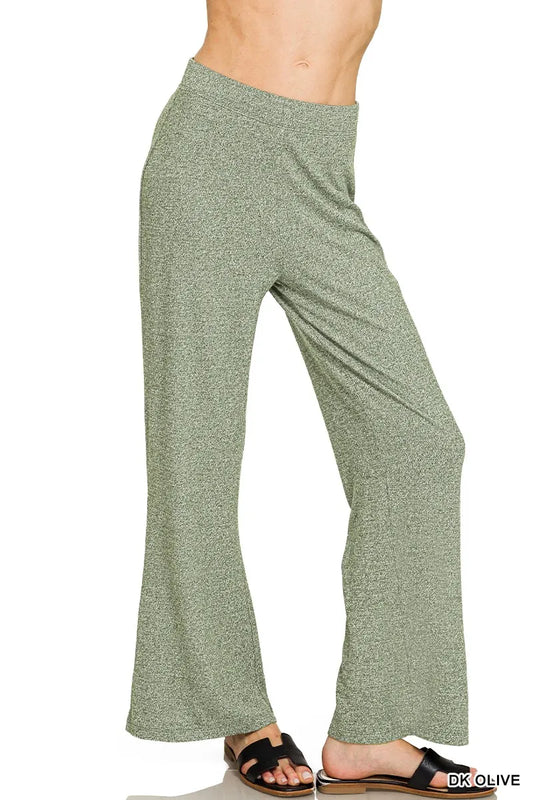 Zenana Soft Elastic Waisted Flare Pants