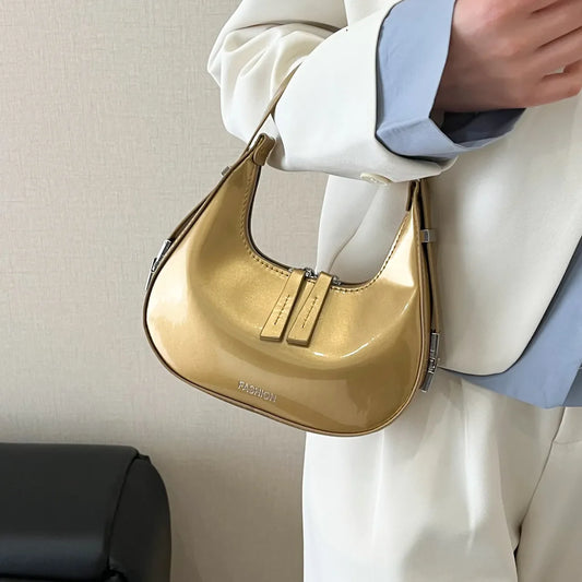 Leather Crescent Shoulder Bag