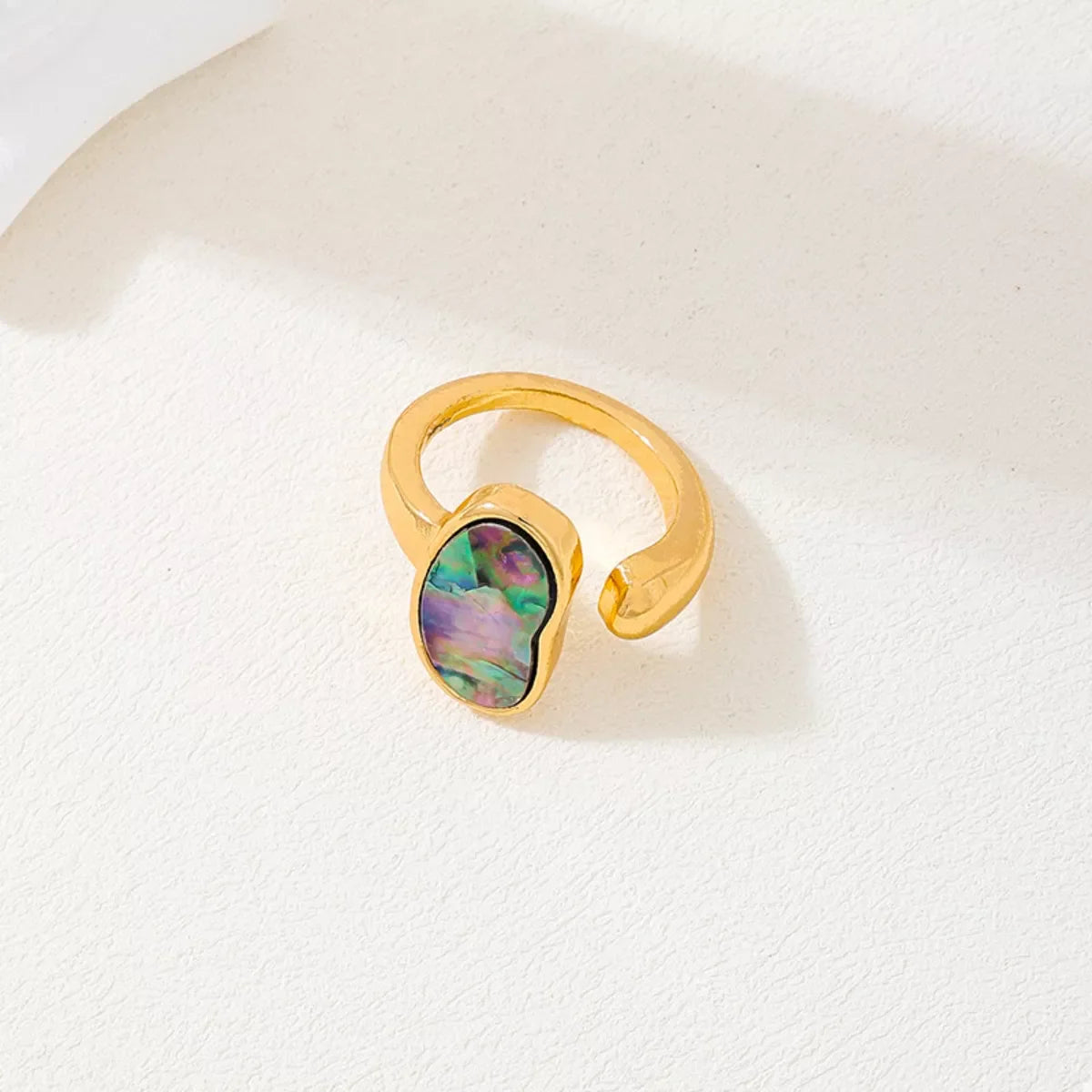 18K Gold-Plated Oval Open Ring
