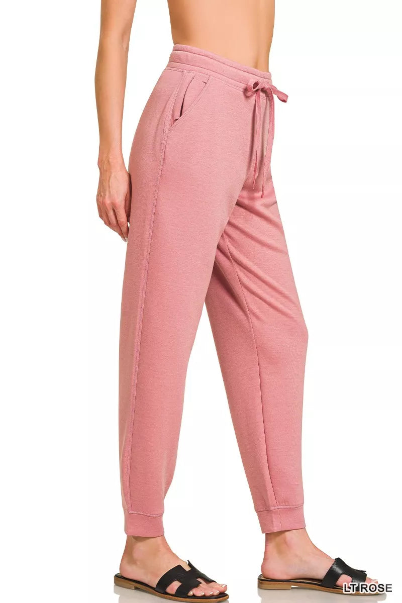 Zenana Drawstring Scuba Joggers with Pockets