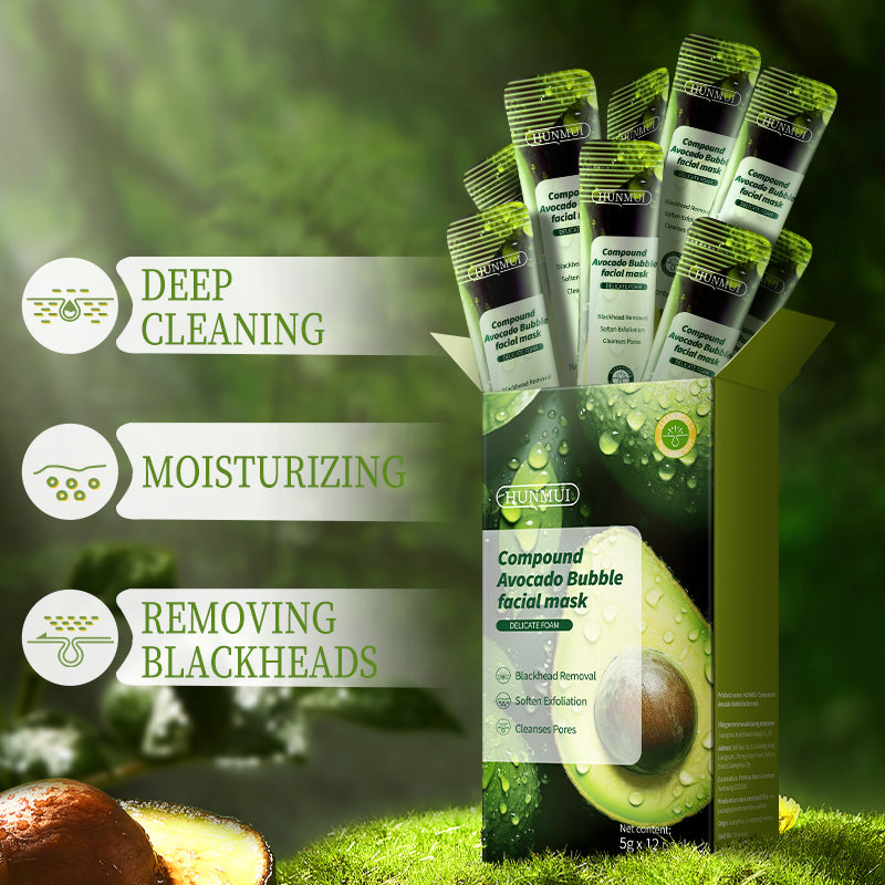 HUNMUI Compound Acid Avocado Bubble Mask 4gx12