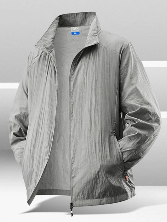 Men's Plus Size Zip Up Long Sleeve Jacket