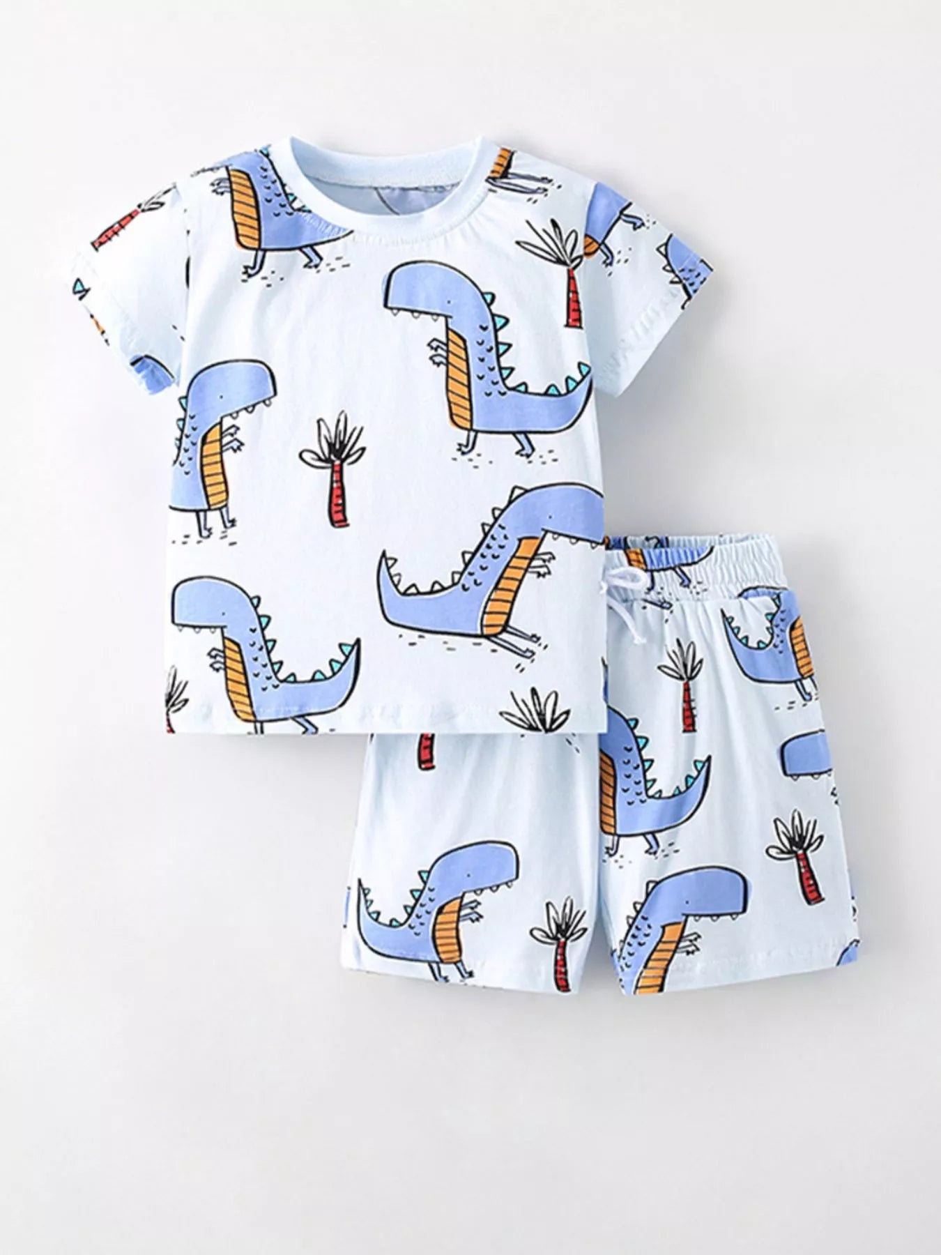 Children's Dinosaur Print Short Sleeve T-Shirt & Shorts Set