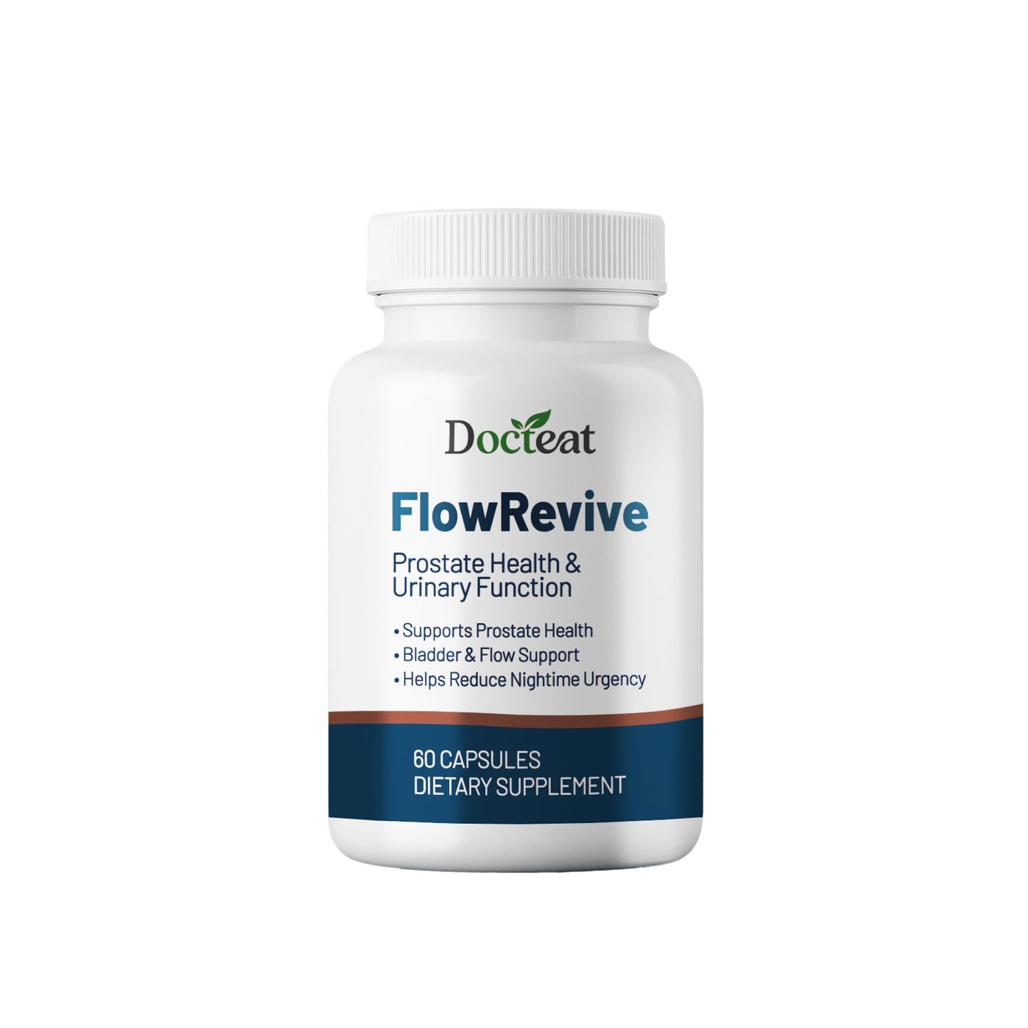Docteat FlowRevive Prostate Health Support Capsules, Supports Bladder Function & Reduces Nighttime Urgency, 60 Capsules Dietary Supplement