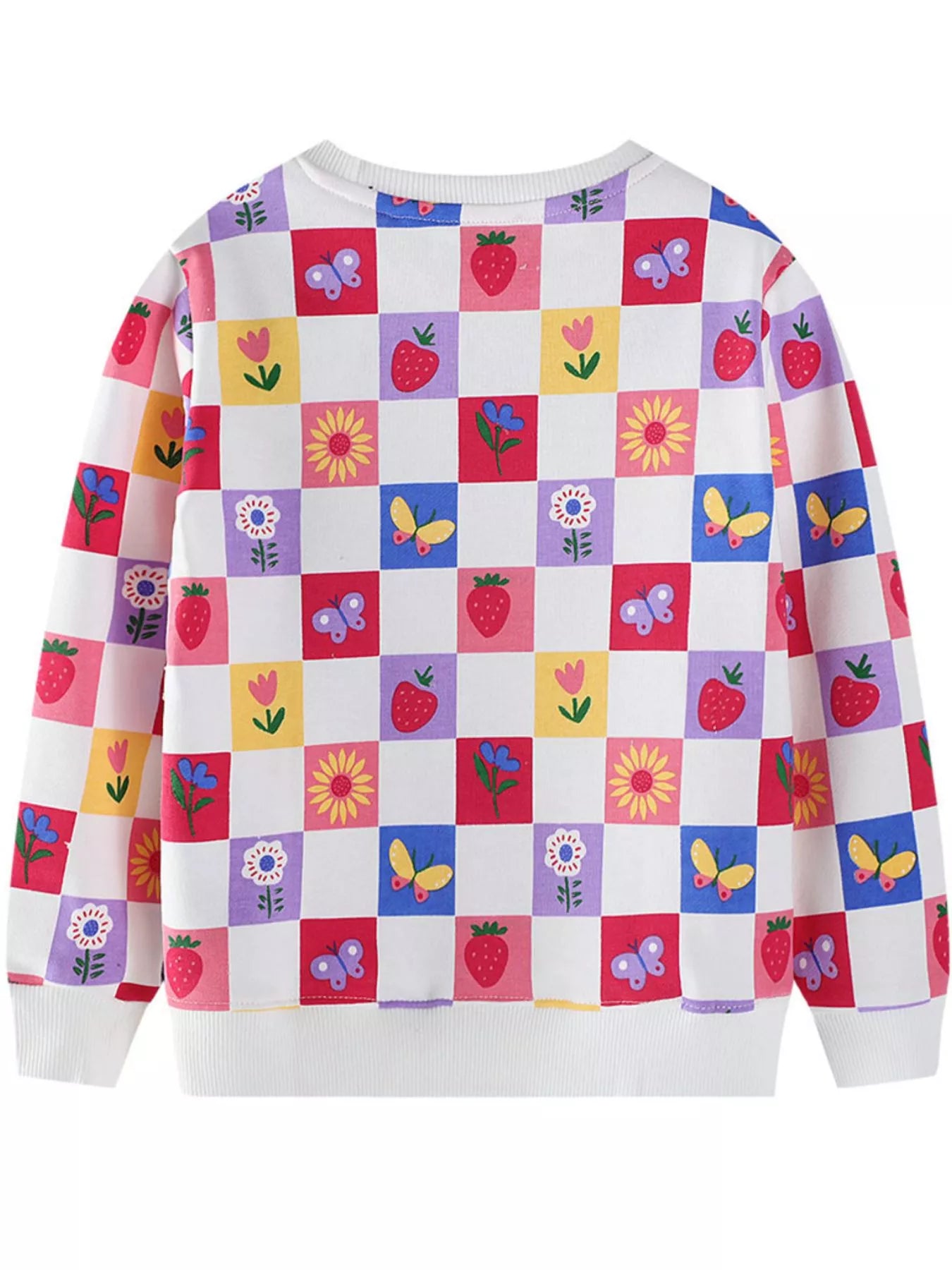 Children's Colorful Checkered Pattern Sweatshirt