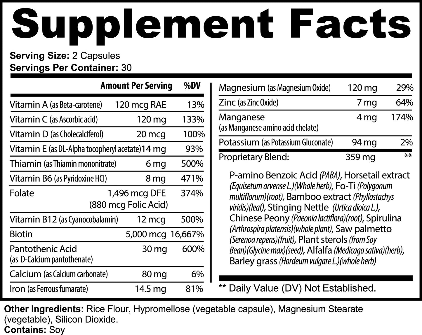 HAIR, SKIN, NAILS SUPPLEMENTS