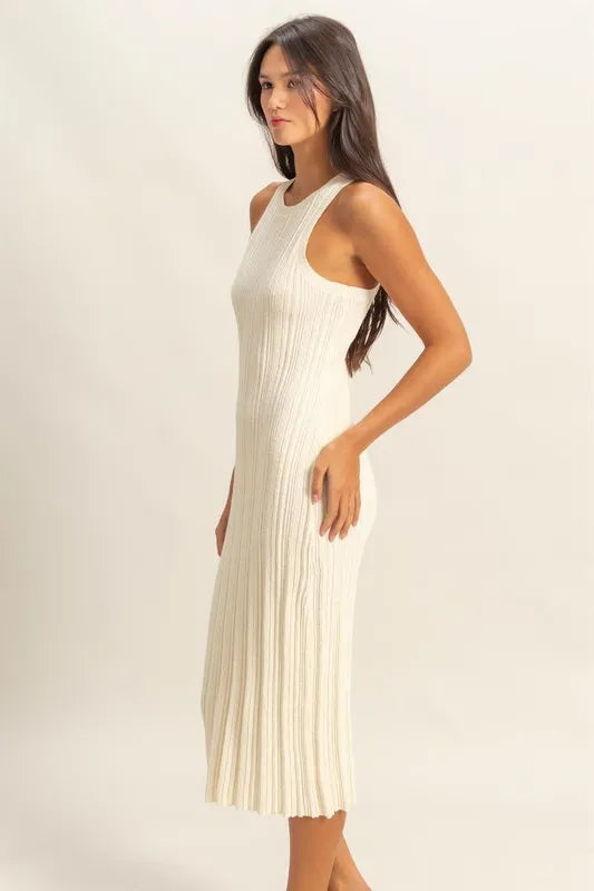 HYFVE Round Neck Bodycon Ribbed Knit Dress