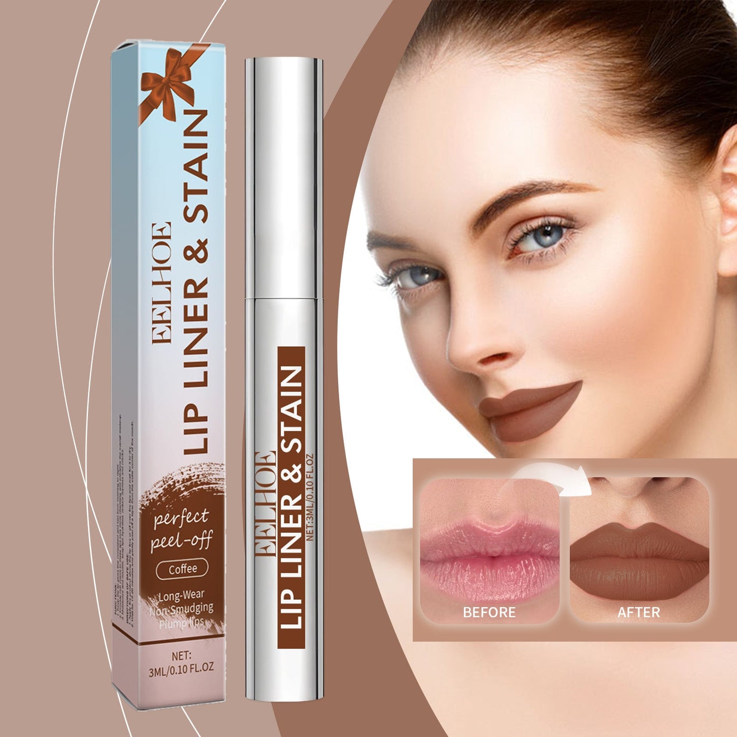 Peel-off Lip Gloss Nude Brown 3ml