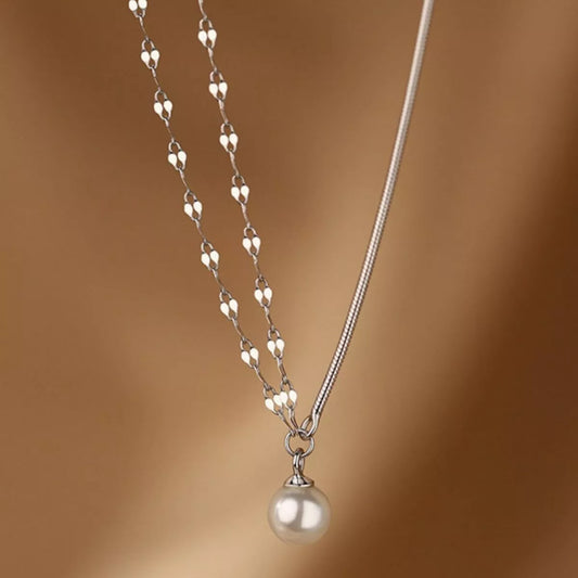 Pearl Pendant Layered Necklace