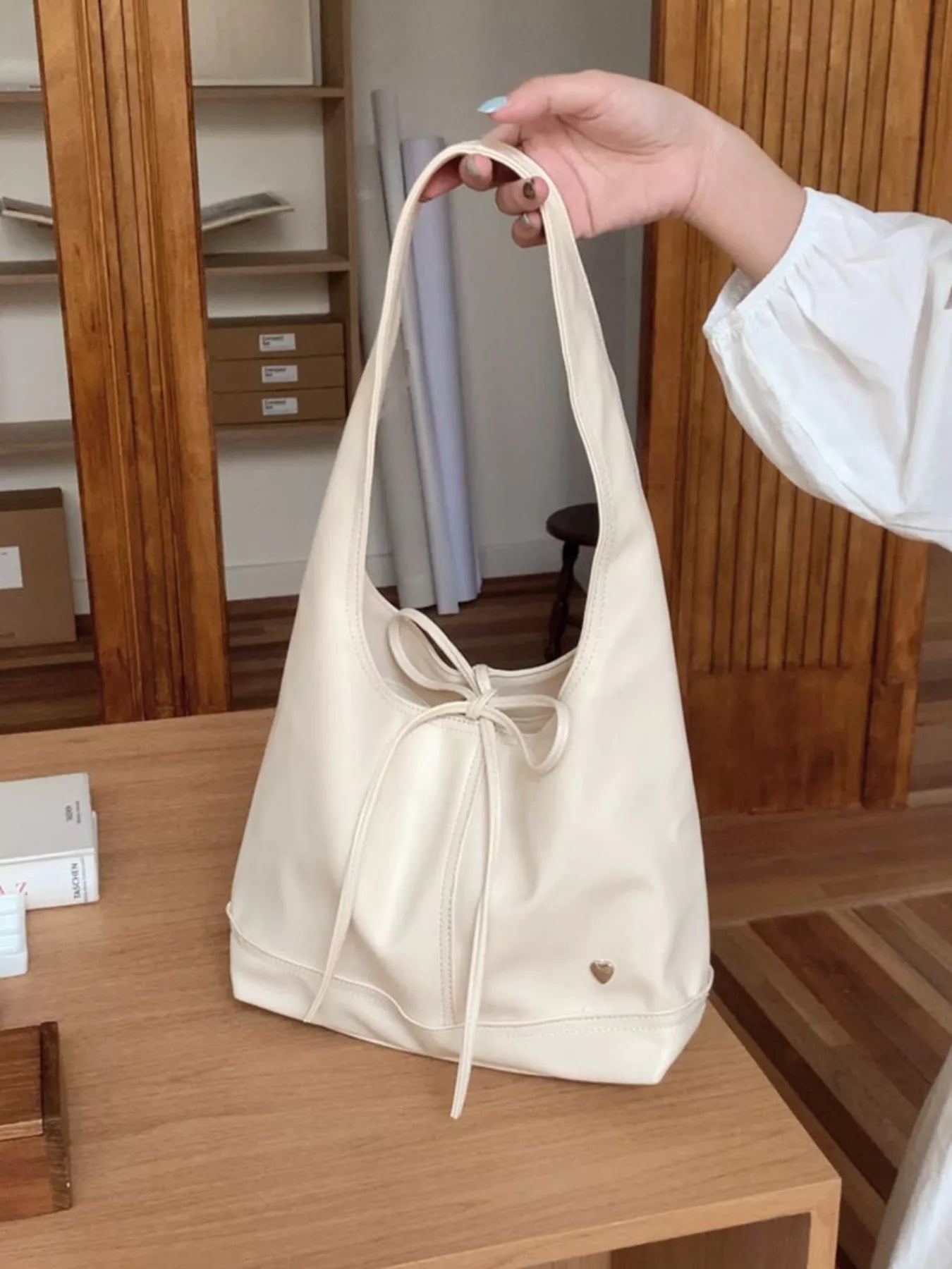 Leather Tied Shoulder Bag