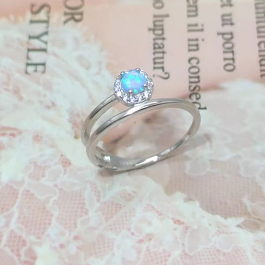 925 Sterling Silver Opal Ring