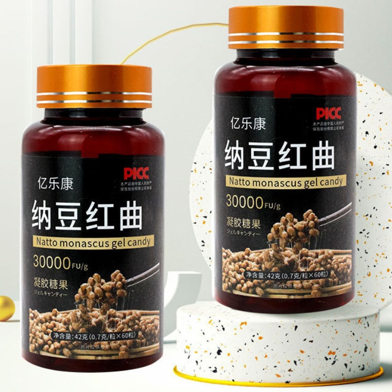 Natto Red Yeast For Middle-aged And Elderly Vascular Earthworm Protein Soft Capsules