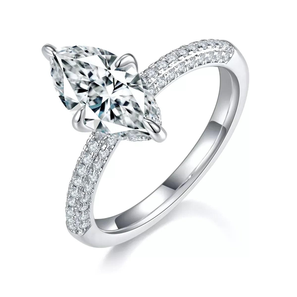 2 Carat Moissanite 925 Sterling Silver Ring