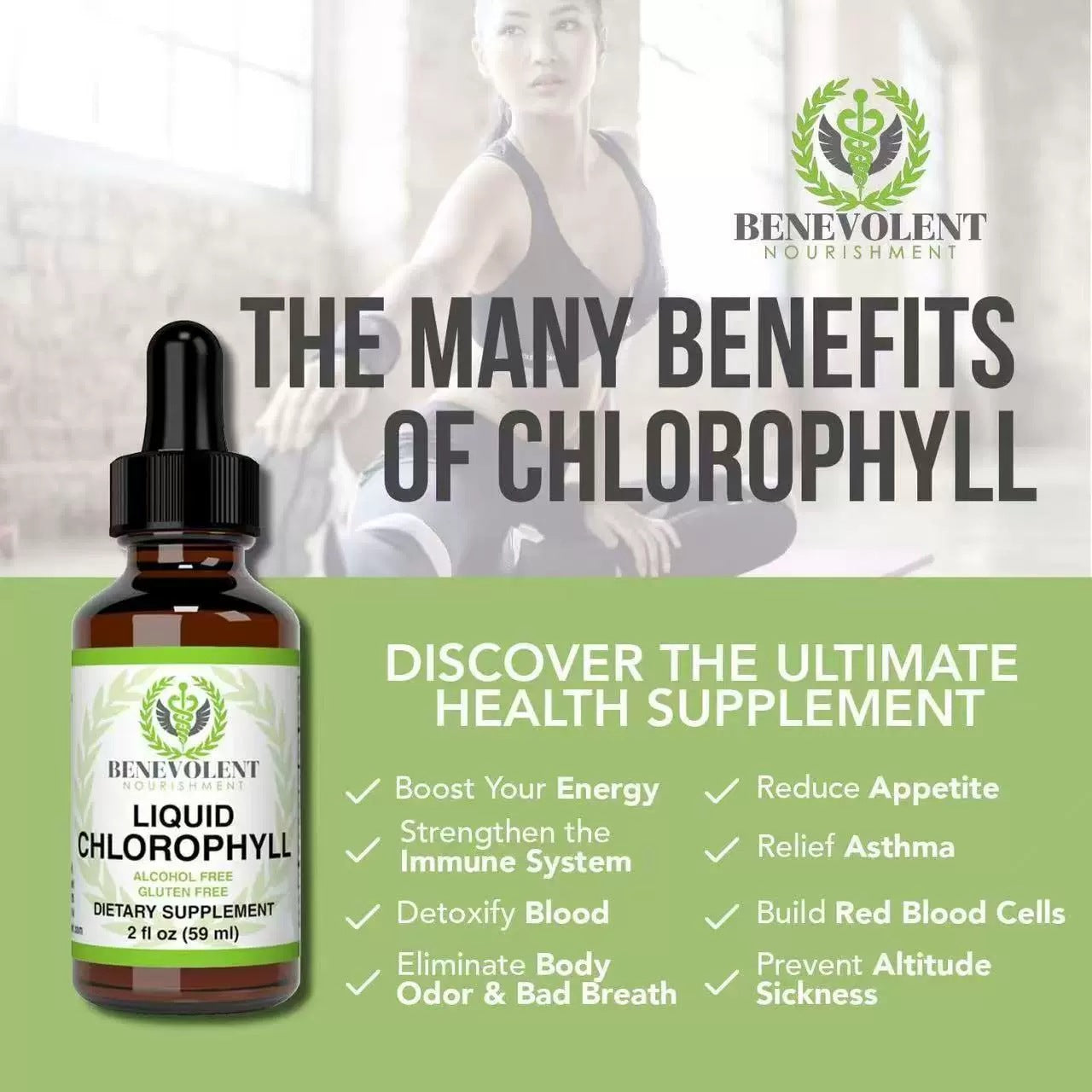 Natural Body Odor Intestinal Care Liquid Chlorophyll Drops
