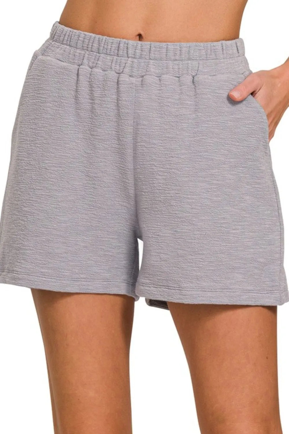 Zenana Cotton Slub Shorts