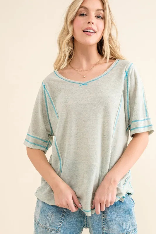 And The Why Reversed Stitch Basic T Shirt