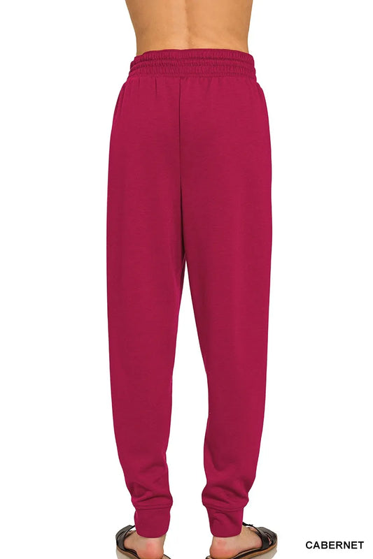 Zenana Drawstring Scuba Sweatpants with Pockets