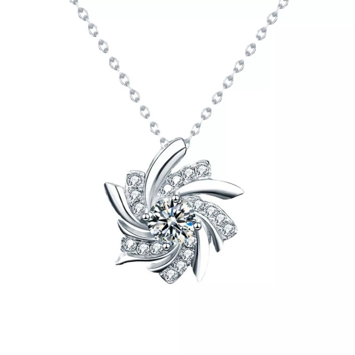 925 Sterling Silver Moissanite Pendant Necklace