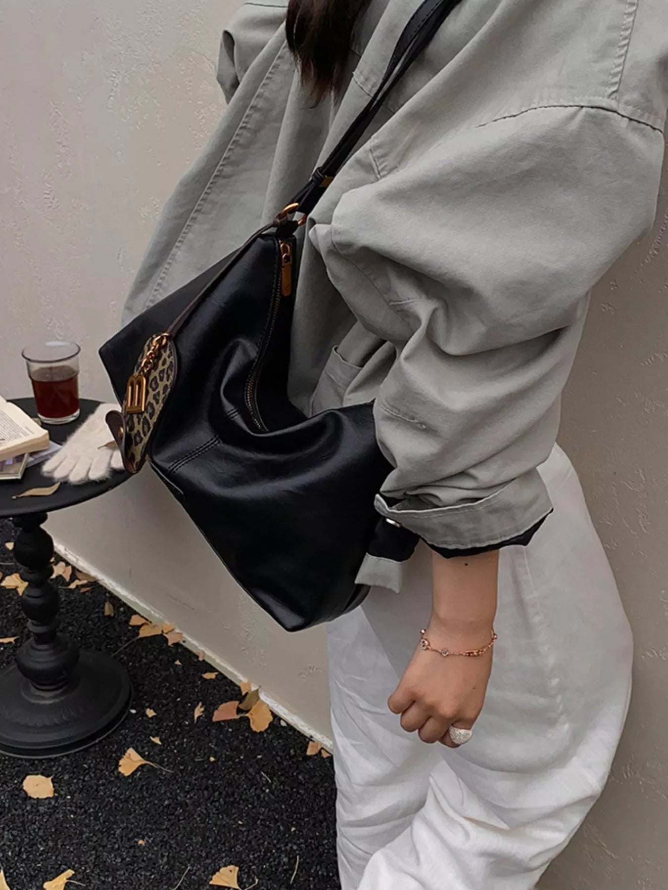 Leather Adjustable Strap Shoulder Bag