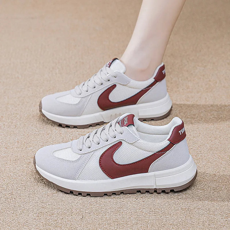 Round Toe Contrast Mesh Breathable Athletic