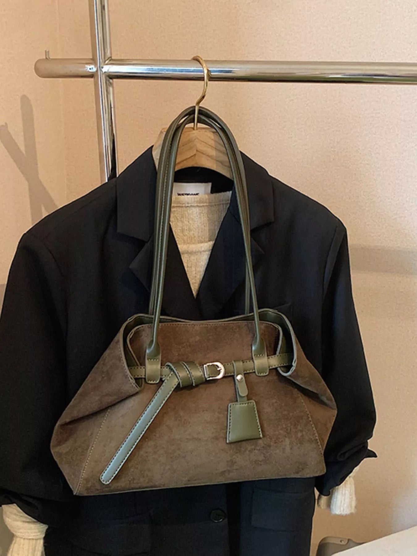 Lightweight Suede Shoulder Bag