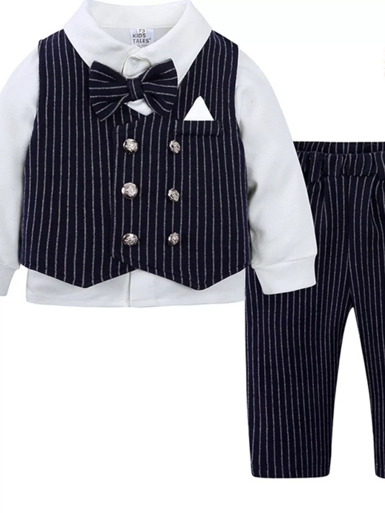 Children's Striped Vest and Pants Suit Set