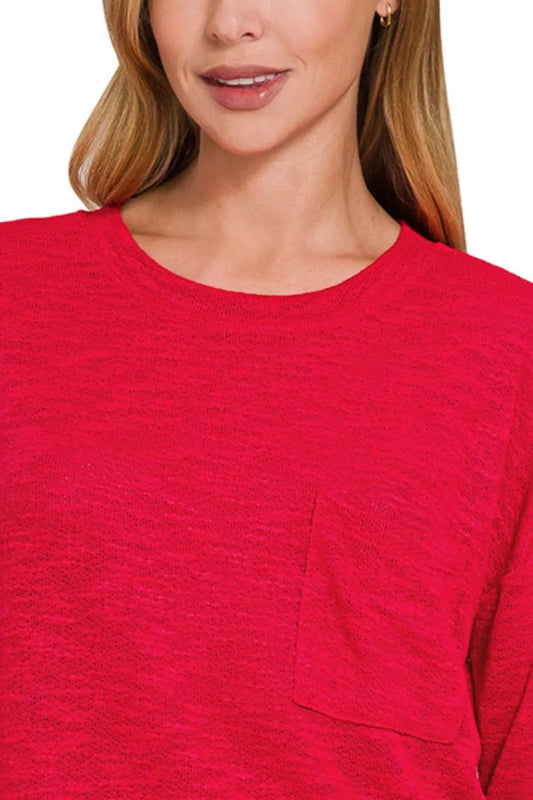Zenana Slub Hacci Long Sleeve T-Shirt