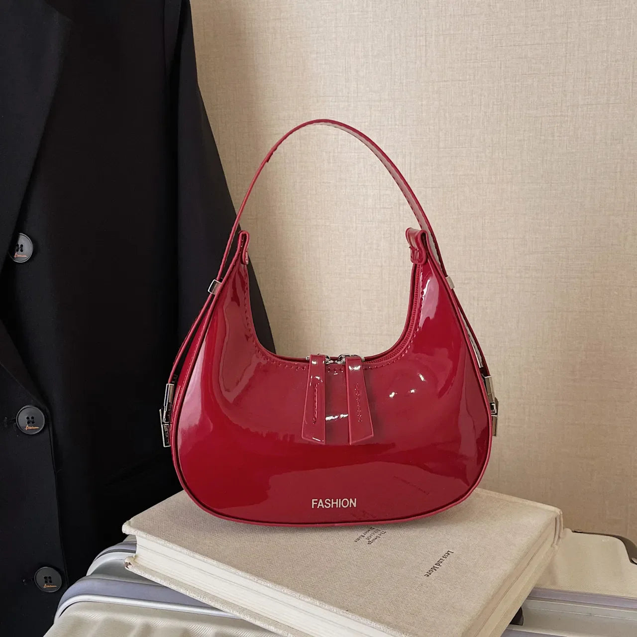 Leather Crescent Shoulder Bag