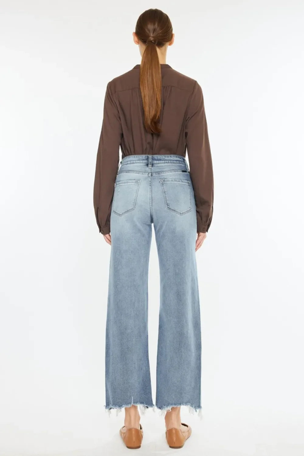 Kancan High Rise Slim Wide Leg Jeans