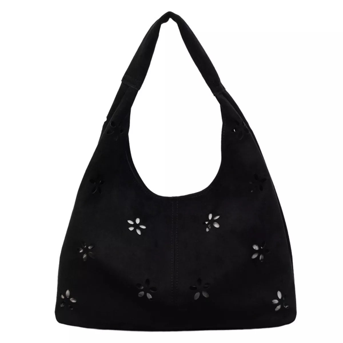 Floral Cutout Corduroy Shoulder Bag