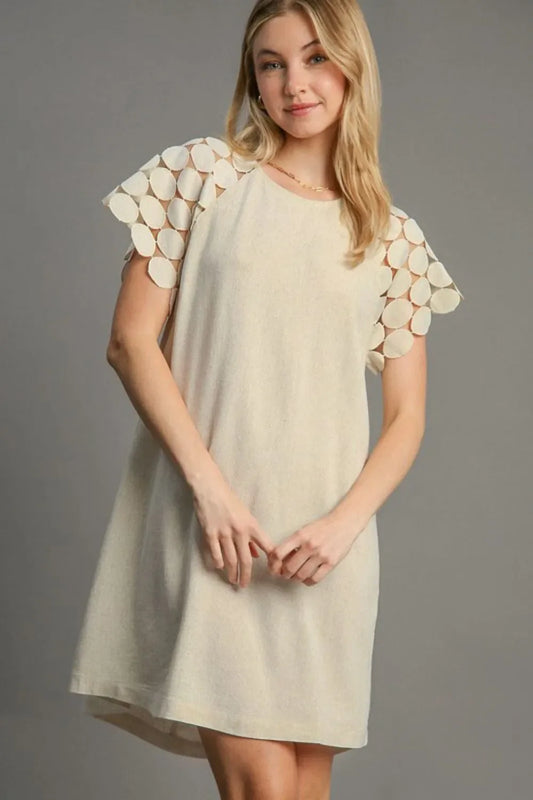 Umgee Full Size Round Neck Mini Dress Plus Size
