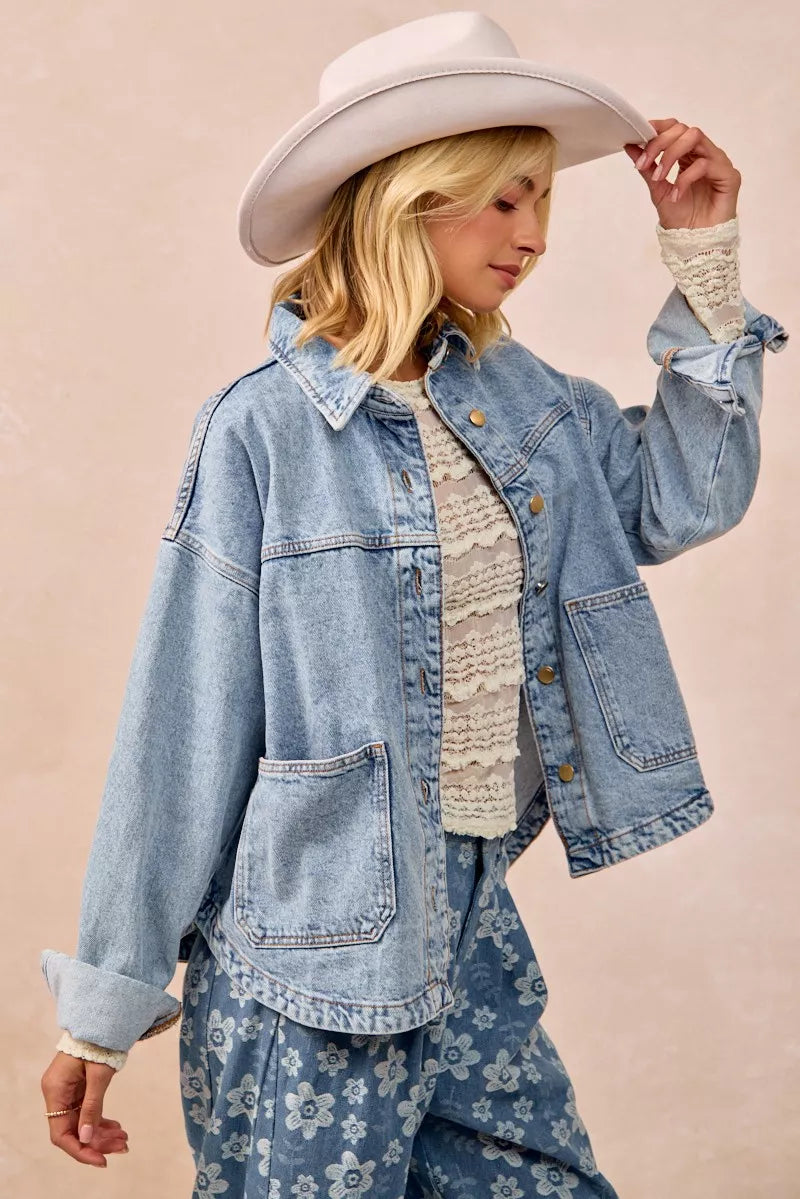 BiBi Ruffles Detail Flower Lace Top