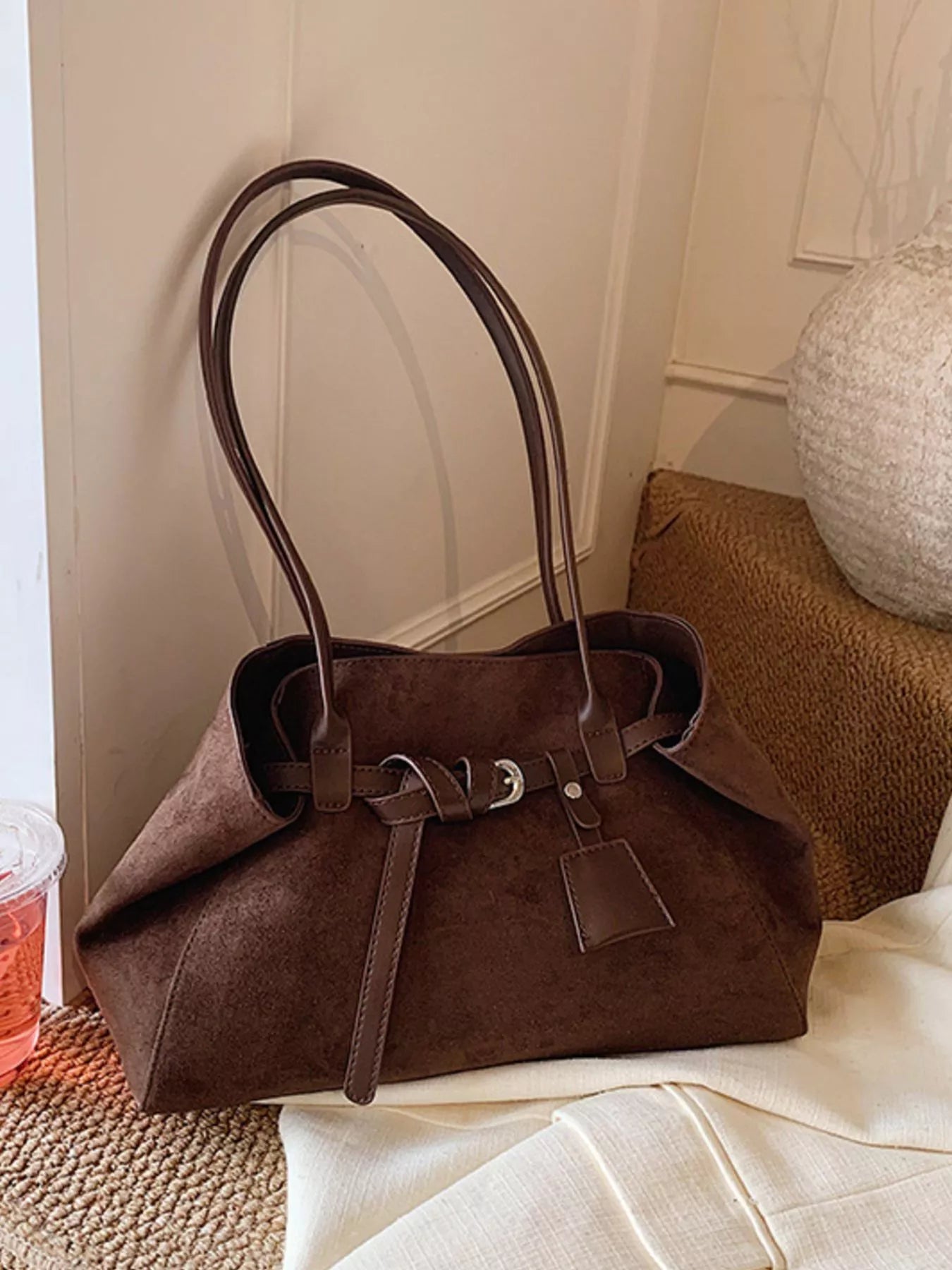 Lightweight Suede Shoulder Bag