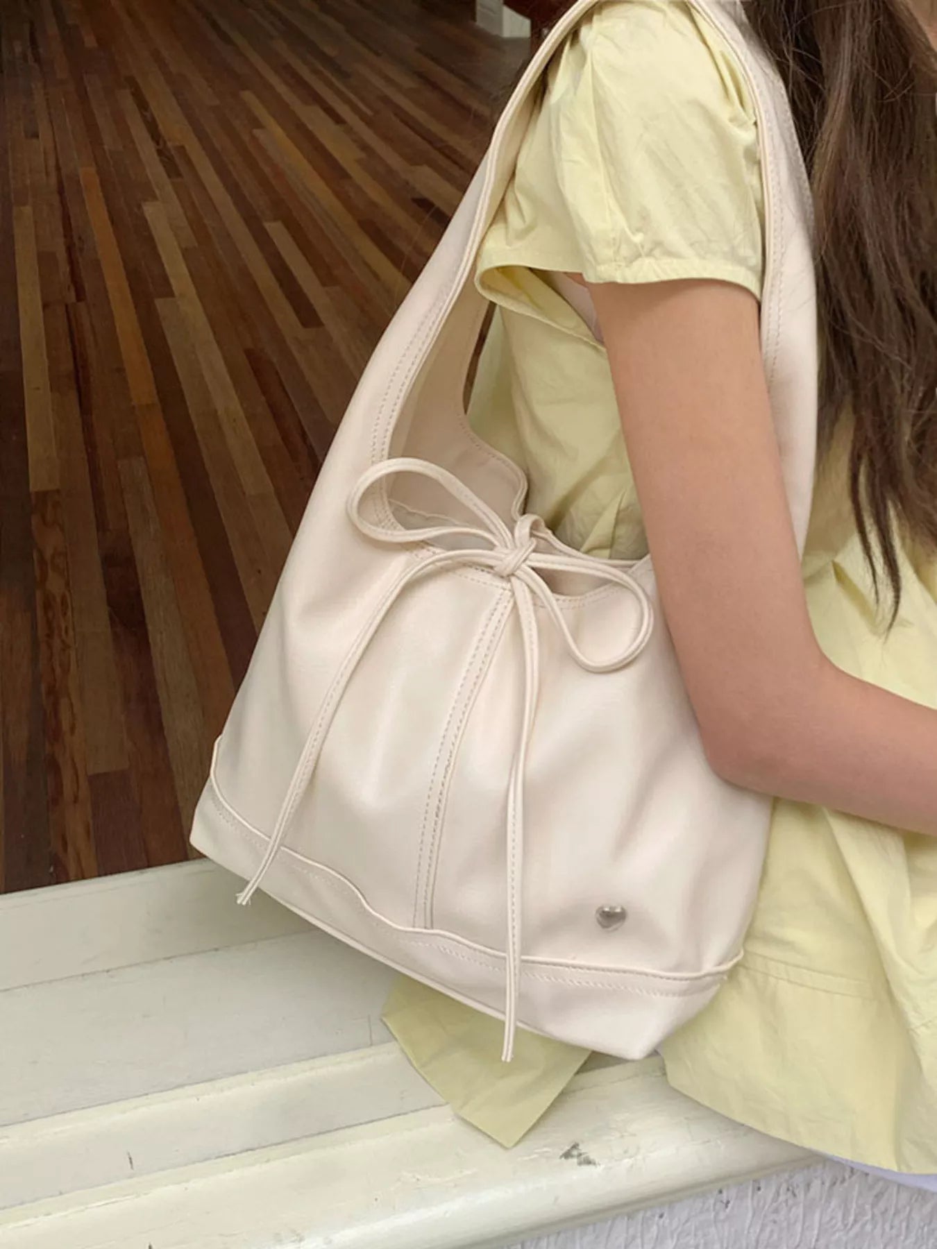 Leather Tied Shoulder Bag