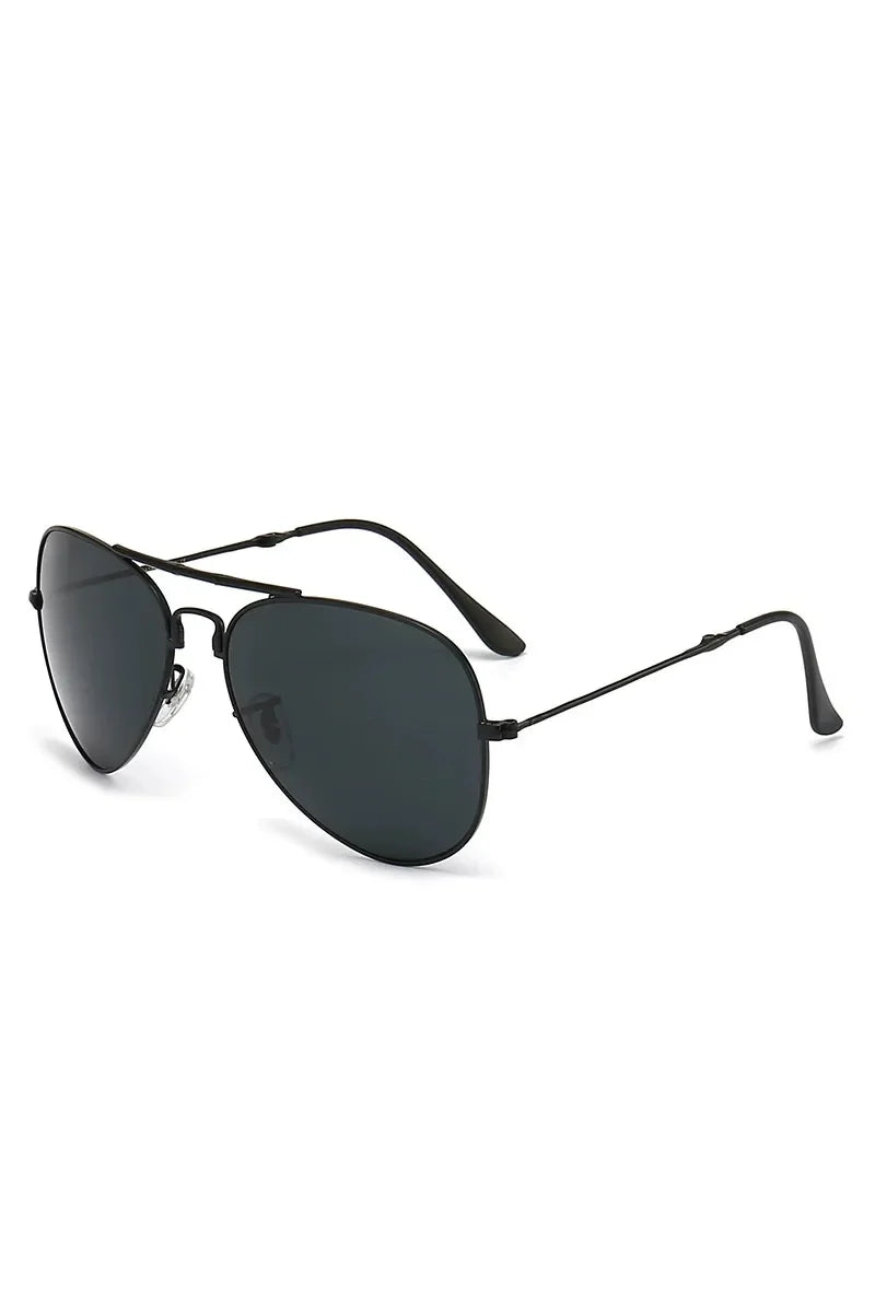Aviator Sunglasses with Metal Temple