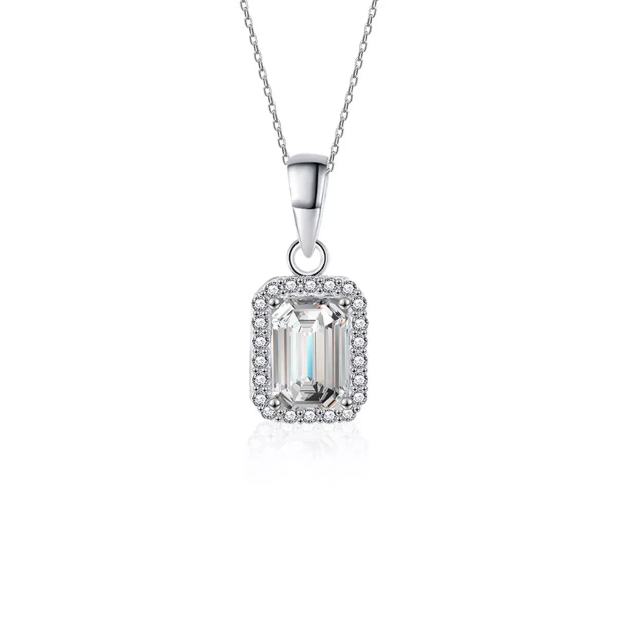 1 Carat Moissanite 925 Sterling Silver Pendant Necklace