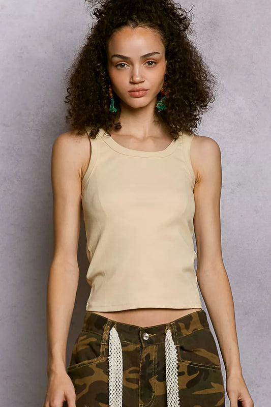 POL Round Neck Ribbed Tank