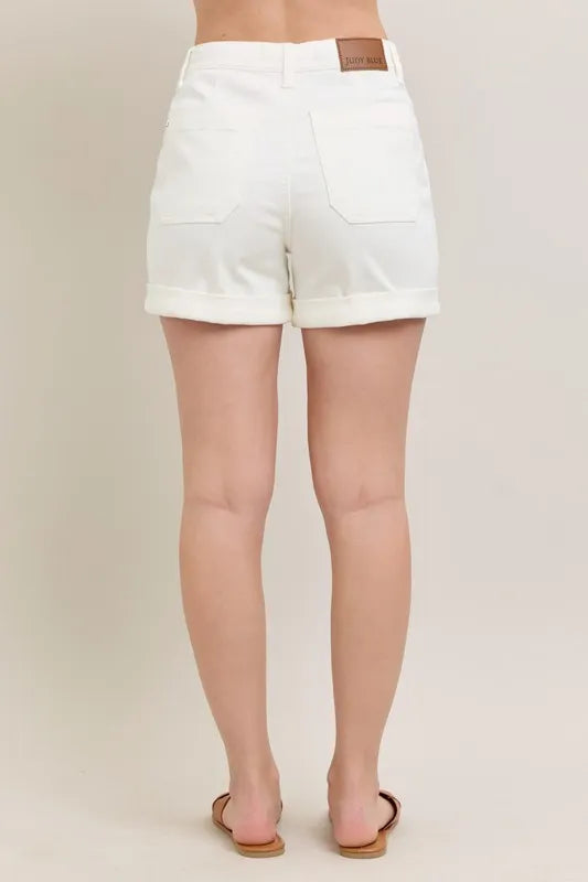 Judy Blue Full Size High Waist Cuff Denim Shorts Plus Size