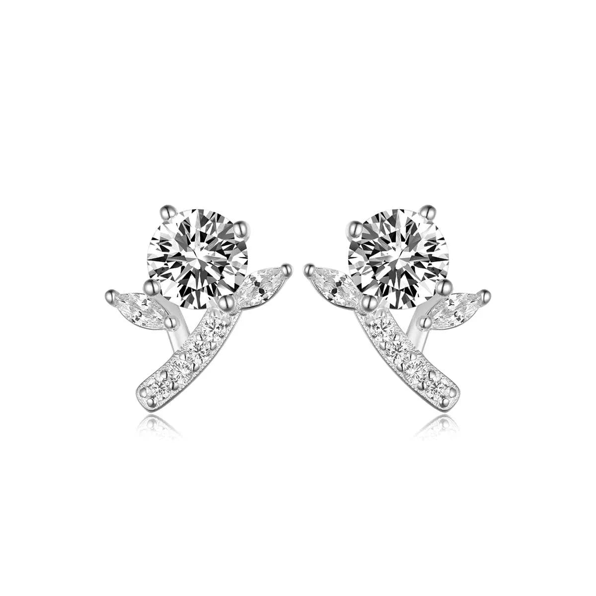 2 Carat Moissanite 925 Sterling Silver Stud Earrings
