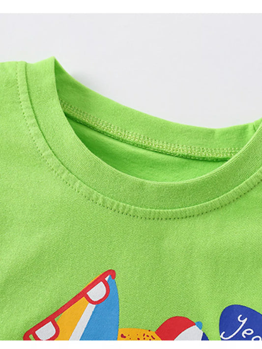 Children's Cartoon Graphic Short Sleeve T-Shirt