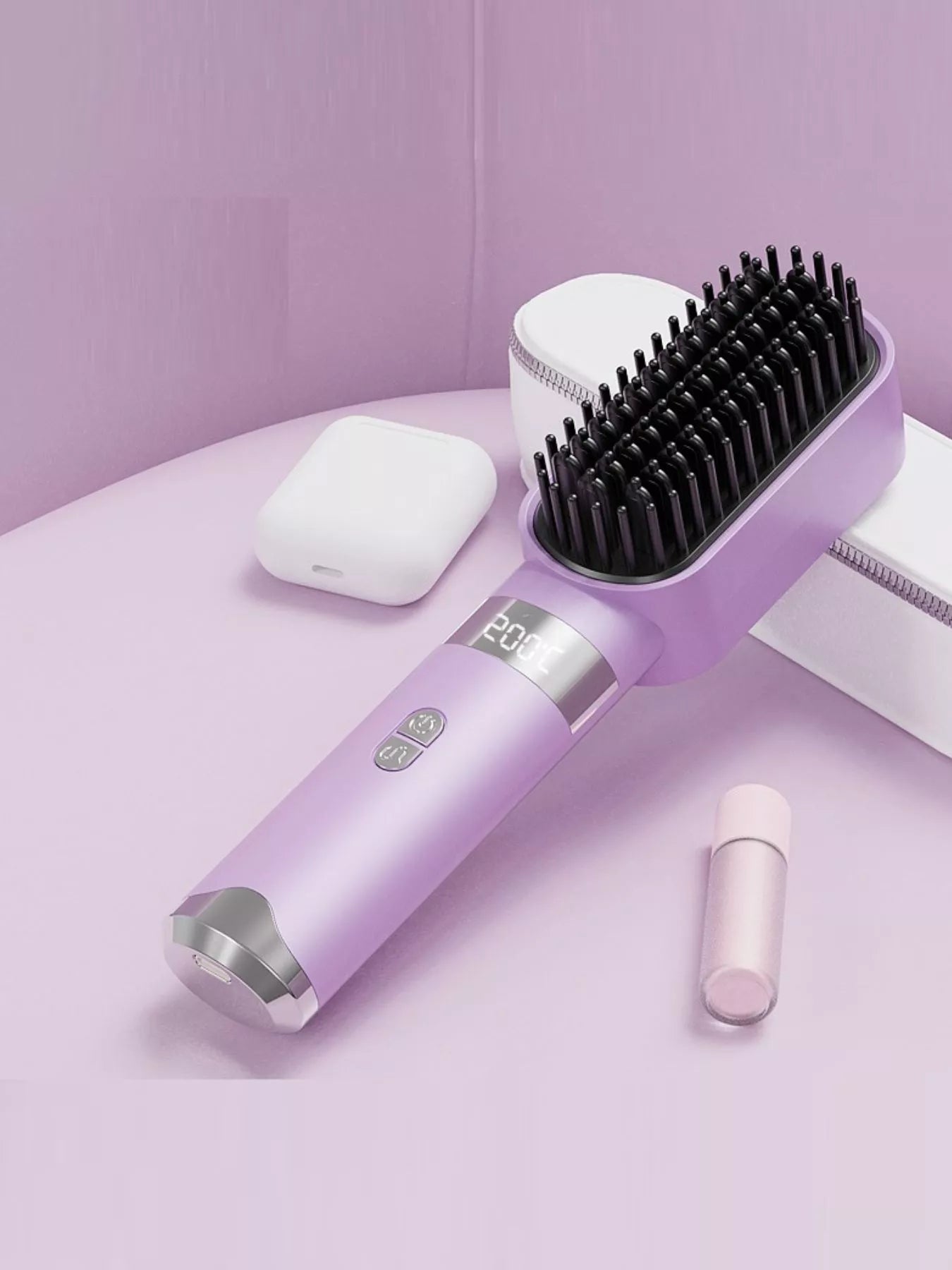 2-in-1 Portable Wireless Ionic Brush Straightener Comb