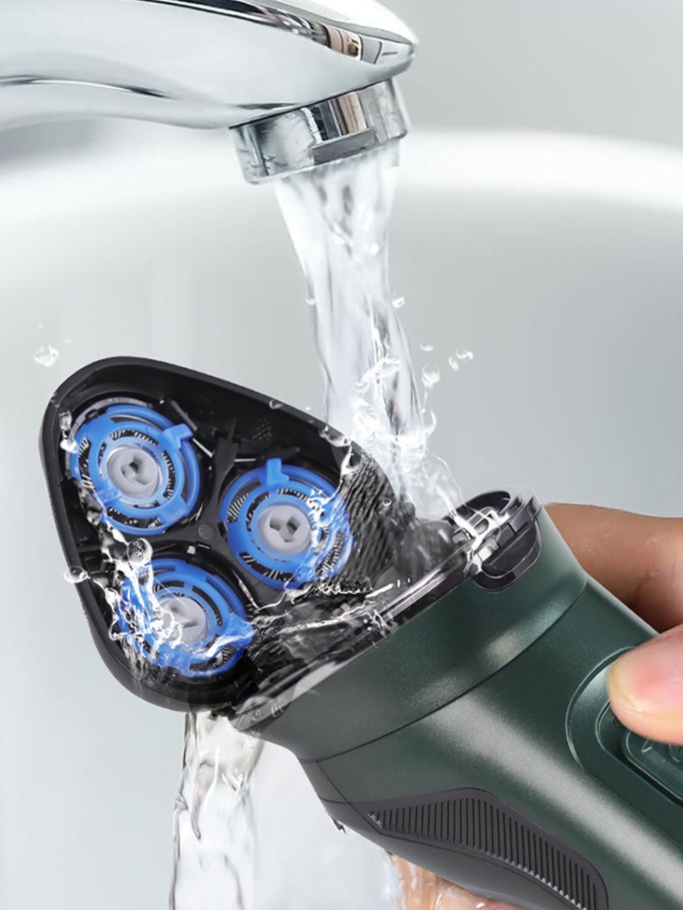 Rechargeable Rotary Electric Shaver with LED Display